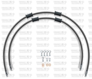 STANDARD Front brake hose kit Venhill POWERHOSEPLUS BMW-10009F-BK (2 conducte in kit) Black hoses, chromed fittings