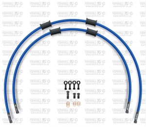 STANDARD Front brake hose kit Venhill POWERHOSEPLUS YAM-9002FB-SB (2 conducte in kit) Solid blue hoses, black fittings
