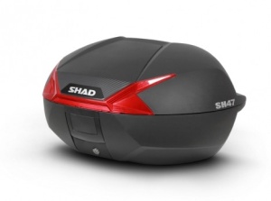 Topcase moto SHAD SH47 Negru/Rosu
