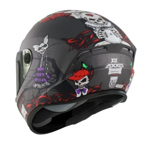 Casca integrala Axxis model Draken S Horrorland A2 titanium mat - tip viziera: MT-V-18C - Img 2