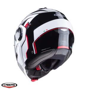 Casca modulabila (flip-up) Caberg Duke Evo Move M3 SV negru/alb/rosu lucios - Img 3