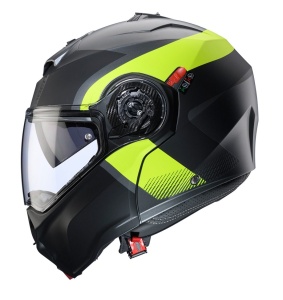 Casca modulabila (flip-up) Caberg model Duke Evo SV Indy L1 gun metal (titanium)/galben fluor/negru mat Pinlock ready - lentila Pinlock inclusa - Img 2