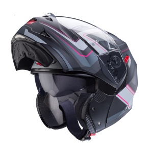 Casca modulabila (flip-up) Caberg model Duke X SV Tour G5 negru/fuchsia (roz)/antracit mat Pinlock ready - lentila Pinlock inclusa - Img 2