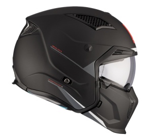 Casca MT Streetfighter SV S A1 negru mat (ochelari soare integrati) - masca (protectie) barbie si cozoroc detasabile - omologare noua ECE 22.06 - Img 3