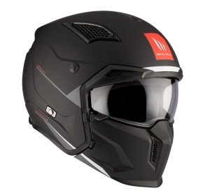 Casca MT Streetfighter SV S A1 negru mat (ochelari soare integrati) - masca (protectie) barbie si cozoroc detasabile - omologare noua ECE 22.06 - Img 6