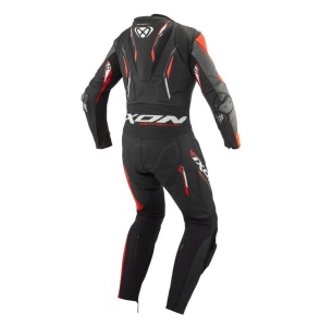 Costum (combinezon) motociclete barbati piele Ixon vara model Demonio culoare: negru/rosu/alb - Img 2