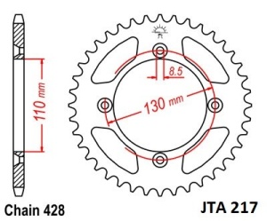 Foaie spate ALU JT JTA 217-50 50T, 428 - Img 2