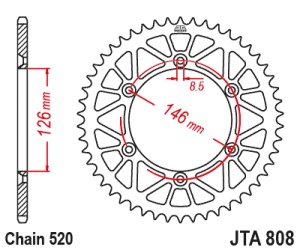 Foaie spate ALU JT JTA 808-48BLK 48T, 520 Negru - Img 2