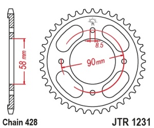 Foaie spate JT JTR 1231-36 36T, 428 - Img 2