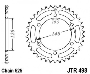 Foaie spate JT JTR 498-46 46T/ 525