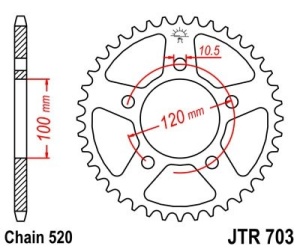 Foaie spate JT JTR 703-44 44T, 520 - Img 2
