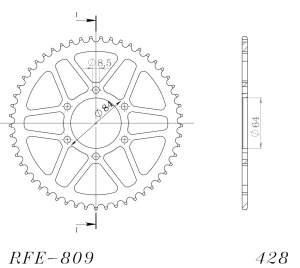 Foaie spate SUPERSPROX RFE-809:51-BLK Negru - Img 2