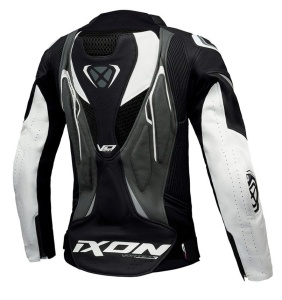 Geaca (jacheta) motociclete femei piele Racing Ixon vara model Vortex 3 LS culoare: negru/antracit/alb - Img 2