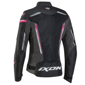Geaca (jacheta) motociclete femei Racing/Roadster Ixon vara model Striker AIR WPL LS culoare: negru/fuchsia (roz) - Img 2