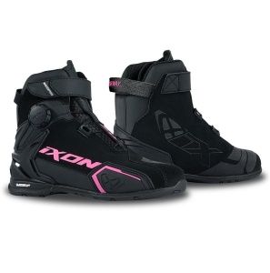 Ghete moto Roadster femei All Season Ixon model Bull 2 WP LS culoare: negru/fuchsia (roz) (100% waterproof)