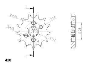 Kit de lant D.I.D Chain - Argintiu chain 428 VX, X-ring (X, NX, QX, XS), CHK front sprocket SUPERSPROX, CHK rear sprocket SUPERSPROX pentru APRILIA RS4 125 2011-2016 - Img 3