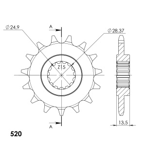 Kit de lant D.I.D Chain - Argintiu chain 520 ZVM-X, X-ring (X, NX, QX, XS), CHK front sprocket SUPERSPROX, CHK rear sprocket SUPERSPROX pentru APRILIA Tuareg 660 2021-2024 - Img 3