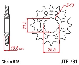 Kit de lant D.I.D Chain - Argintiu chain 525 VX, X-ring (X, NX, QX, XS), CHK front sprocket JT, CHK rear sprocket JT pentru BENELLI BN 600 2014-2017 - Img 3