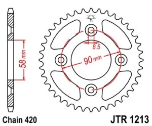 Kit de lant D.I.D Chain - Auriu chain 420 NZ, Non-sealed, CHK front sprocket JT, CHK rear sprocket JT pentru HONDA CRF 50 F 2004-2025 - Img 5