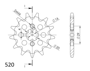 Kit de lant D.I.D Chain - Auriu chain 520 MX, Non-sealed, CHK front sprocket SUPERSPROX, CHK rear sprocket SUPERSPROX pentru YAMAHA IT 200 1984-1986 - Img 3