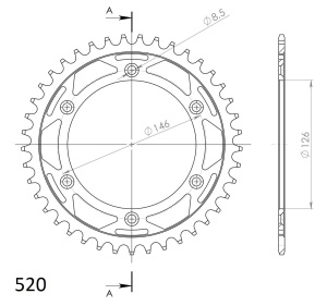 Kit de lant EK - Argintiu chain 520 DEX, X-ring (X, NX, QX, XS), CHK front sprocket SUPERSPROX, CHK rear sprocket SUPERSPROX pentru SUZUKI DR-Z 400 SM 2005-2008 - Img 5