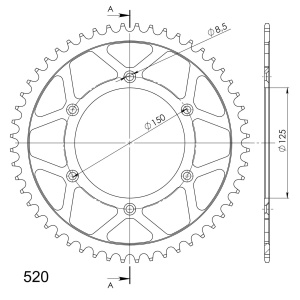 Kit de lant EK - Argintiu chain 520 SRX, X-ring (X, NX, QX, XS), CHK front sprocket SUPERSPROX, CHK rear sprocket SUPERSPROX pentru KTM XC-W 250 2023 - Img 5