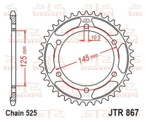 Kit de lant EK - Argintiu chain 525 DEX, X-ring (X, NX, QX, XS), CHK front sprocket JT CHK rubber cushioned, CHK rear sprocket JT pentru YAMAHA TDM 850 1991-1995 - Img 6