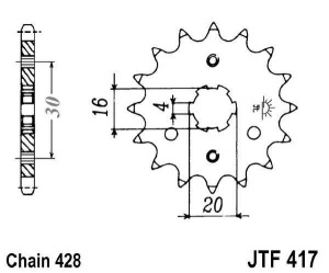 Kit de lant EK - Argintiu lant 428 SRO, O-ring, pinion fata JT, foaie spate JT pentru KAWASAKI KMX 125 1986-2003 - Img 3