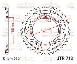 Kit de lant EK - Argintiu lant 525 SRX, X-Ring, pinion fata JT cauciucat, foaie spate JT pentru APRILIA RSV4 1000 RR 2016-2021 - Img 7