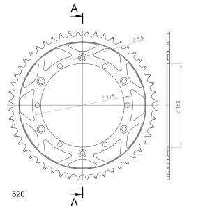 Kit de lant EK - Auriu chain 520 MRD, Non-sealed, CHK front sprocket SUPERSPROX, CHK rear sprocket SUPERSPROX pentru YAMAHA WR 250 1991-1996 - Img 4