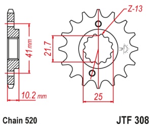 Kit de lant EK - Auriu chain 520 MVXZ, X-ring (X, NX, QX, XS), CHK front sprocket JT, CHK rear sprocket JT pentru APRILIA Pegaso 650 2007-2009 - Img 3