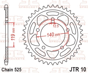 Kit de lant EK - Auriu chain 525 ZVX, X-ring (X, NX, QX, XS), CHK front sprocket JT CHK rubber cushioned, CHK rear sprocket JT pentru BMW S 1000 RR 2024 - Img 5