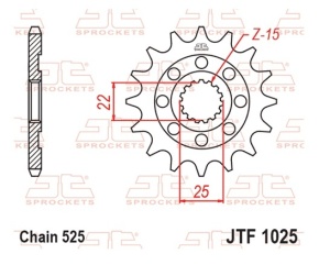 Pinion fata JT JTF 1025-15 15T, 525 - Img 2