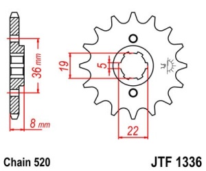 Pinion fata JT JTF 1336-12 12T, 520 - Img 2
