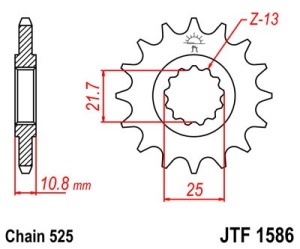 Pinion fata JT JTF 1586-15 15T, 525 - Img 2