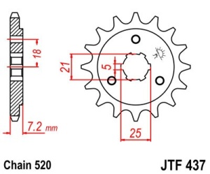 Pinion fata JT JTF 437-15 15T, 520 - Img 2