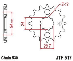 Pinion fata JT JTF 517-17 17T, 530 - Img 2