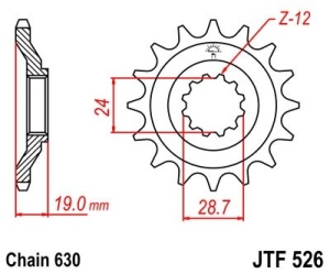Pinion fata JT JTF 526-15 15T, 630 - Img 2