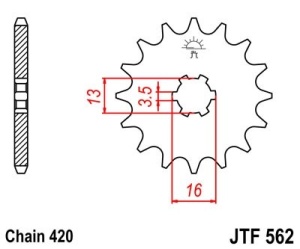 Pinion fata JT JTF 562-09 9T, 420 - Img 2