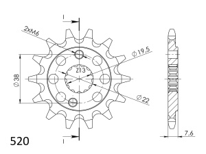 Pinion fata SUPERSPROX CST-1401:15 15T, 520 - Img 2