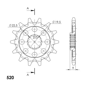 Pinion fata SUPERSPROX CST-1442:14 14T, 520 - Img 2