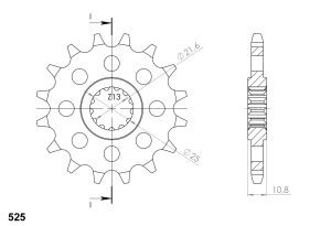 Pinion fata SUPERSPROX CST-1586:16 16T, 525 - Img 2