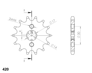 Pinion fata SUPERSPROX CST-249:14 14T, 420 - Img 2
