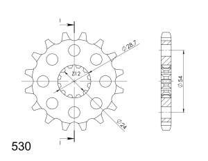 Pinion fata SUPERSPROX CST-517:18 18T, 530 - Img 2