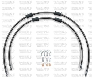RACE Front brake hose kit Venhill POWERHOSEPLUS SUZ-6018FS-BK (2 conducte in kit) Black hoses, stainless steel fittings
