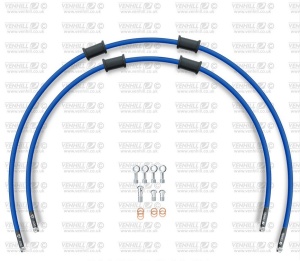 RACE Front brake hose kit Venhill POWERHOSEPLUS SUZ-6030F-SB (2 conducte in kit) Solid blue hoses, chromed fittings