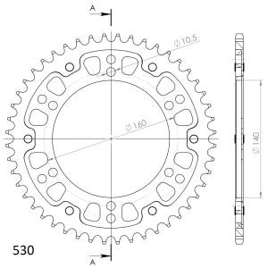 Rear sprocket SUPERSPROX STEALTH RST-502:48-GLD auriu 48T, 530 - Img 2