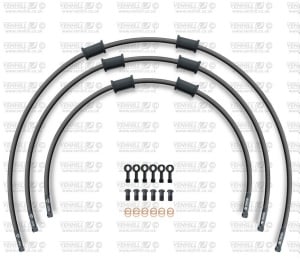 STANDARD Front brake hose kit Venhill POWERHOSEPLUS KAW-11003FB-BK (3 conducte in kit) Black hoses, black fittings