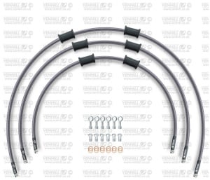 STANDARD Front brake hose kit Venhill POWERHOSEPLUS KAW-15003F (3 conducte in kit) Clear hoses, chromed fittings