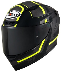 Casca integrala SUOMY TRACK-1 NINETY SEVEN MATT GUN METAL YELLOW ECE 22.06